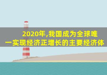 2020年,我国成为全球唯一实现经济正增长的主要经济体