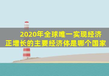 2020年全球唯一实现经济正增长的主要经济体是哪个国家