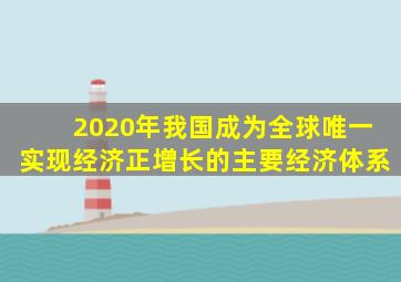 2020年我国成为全球唯一实现经济正增长的主要经济体系