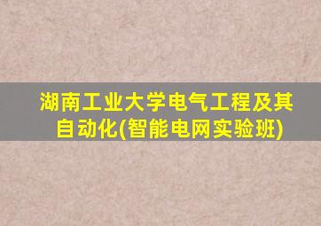 湖南工业大学电气工程及其自动化(智能电网实验班)