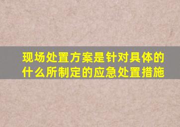 现场处置方案是针对具体的什么所制定的应急处置措施